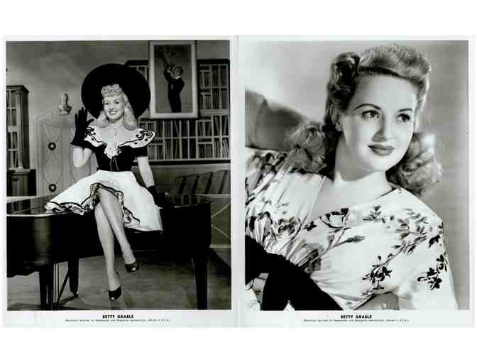 BETTY GRABLE, group of classic celebrity portraits, stills or photos