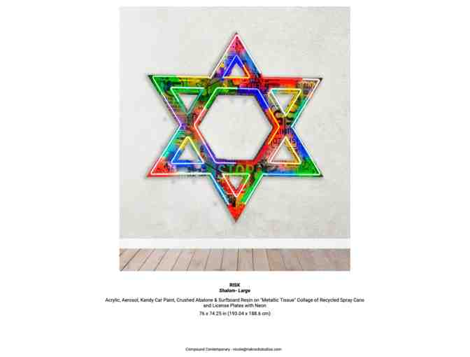 Large Neon Jewish Star (SHALOM) - Photo 2
