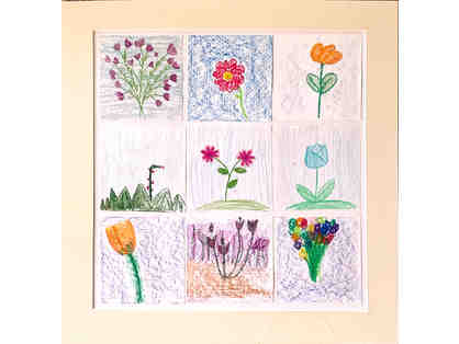 Collection of Crayon and Colored Pencil Flowers Drawings by Class 2 (small)