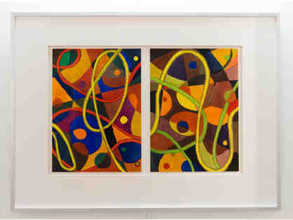 Watercolor Diptych by Lora Lee Bell, "Loose Lines"