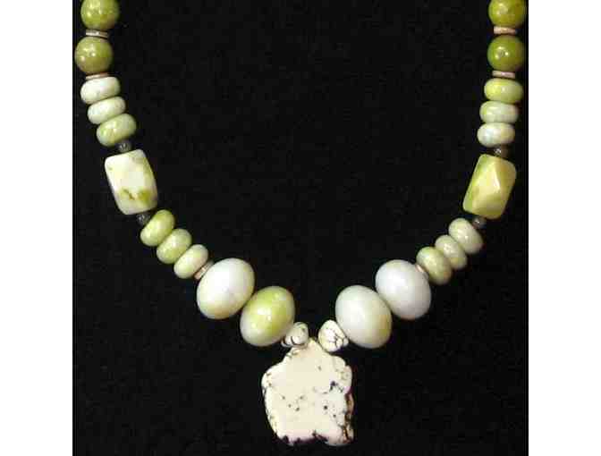 Green Serpentine & Magnesite Necklace