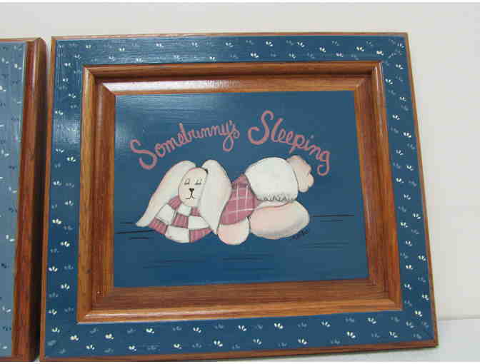 A Pair of Handpainted Bunny Pictures