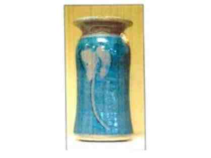 Aqua Glazed Clay Vase