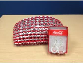 Coca-Cola Recycled Glass Earrings & Recycled Pull Tab Clutch