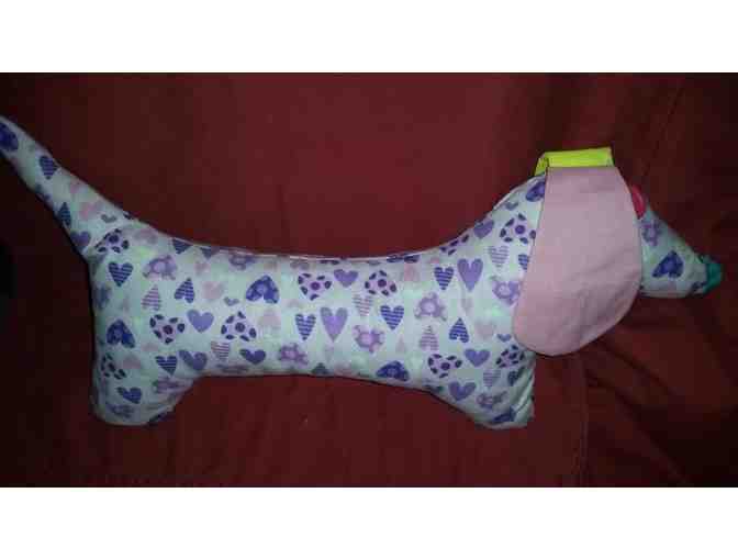 Purple Heart Stuffed Dachshund signed by Sassy the Doxie