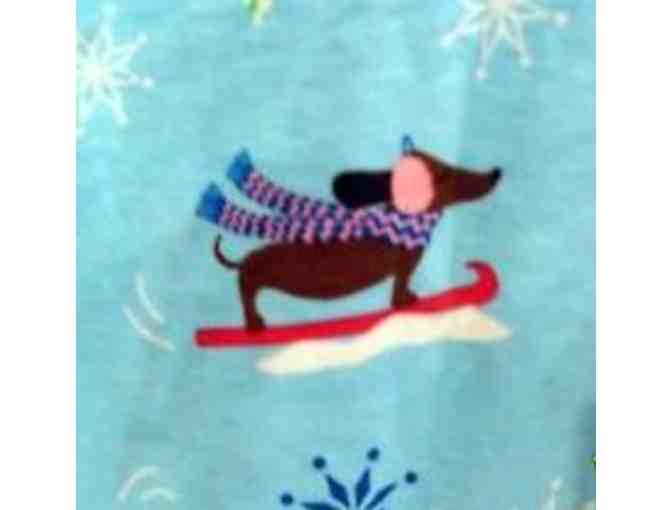 White Stag Skiing Dachshunds & Snowflakes Night Shirt  (S-M)