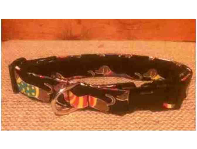 Dachshund Print Fabric Collar (Black)