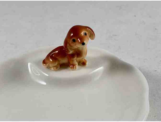 Pin Dish - Bone China - Japan Vintage dachshund Pin Dish / Plate