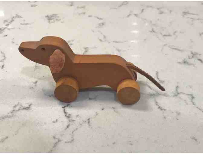 Wood dachshund figurine/toy