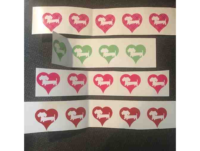 Doxie Heart Shaped Stickers/Envelope Seals