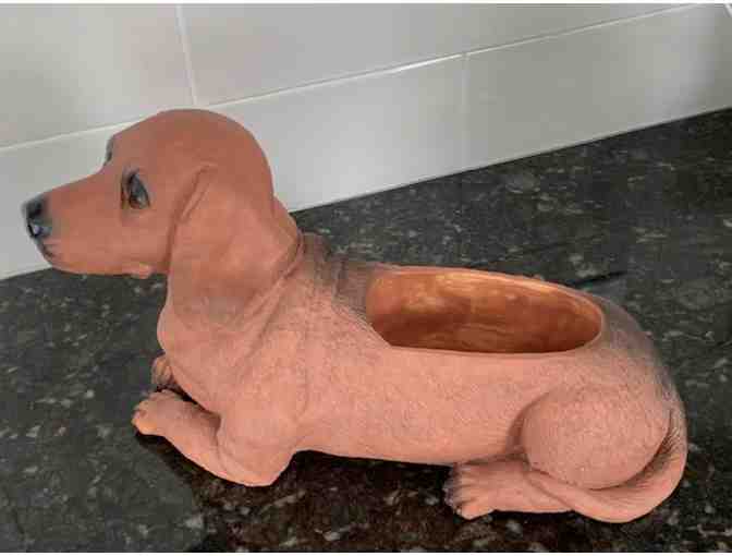 Planter!  Poly-stone Dachshund Patio Planter by Continental Creations!