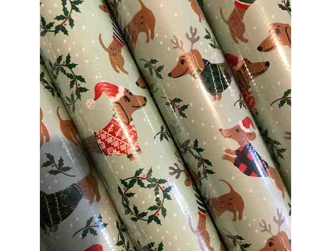 Cynthia Rowley Mint Green Dachshund Christmas Premium Wrapping Paper