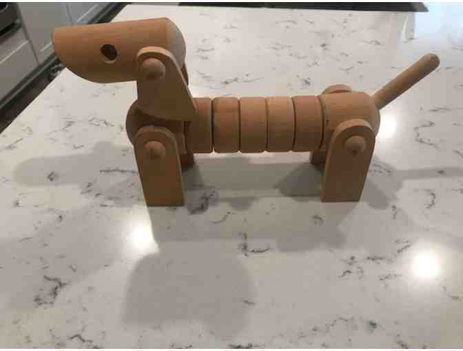 Wood dachshund toy