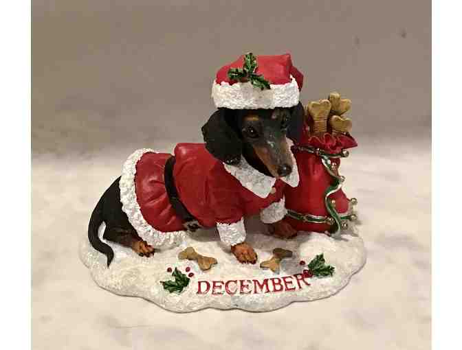 Danbury Mint Perpetual Calendar Dachshund Figure for December!