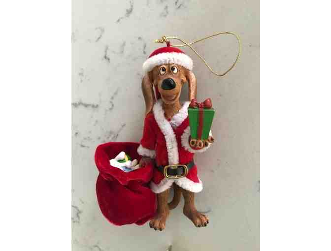 Dachshund Santa Ornament