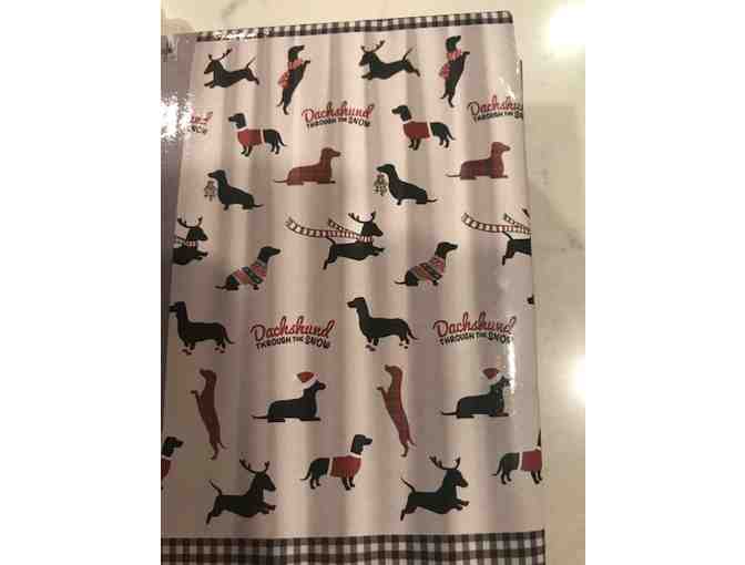 Reindeer Dachshund Fabric Shower Curtain