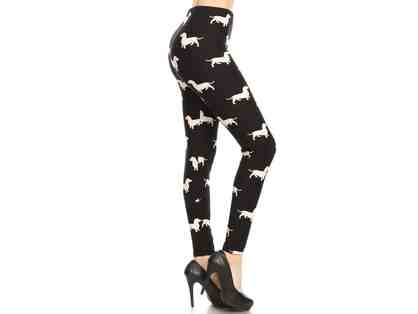 Leggings! Black with White Dachshunds Leggings - 4 sizes to choose from!!!