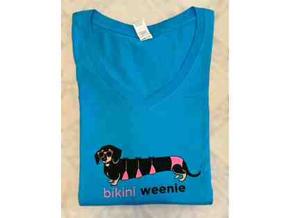 Short Sleeve Women's V-Neck Bikini Weenie T-Shirt -- Size MEDIUM