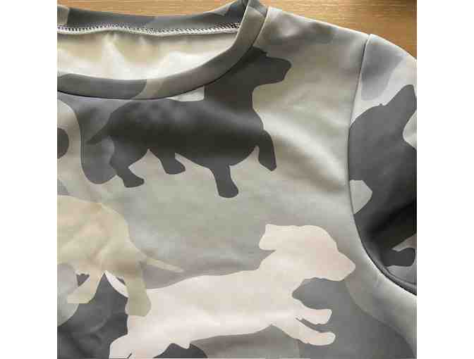 Dachshund Camo Print Ladies Sweatshirt