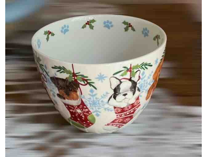 Portobello by design jumbo holiday teacup with dogs including a dachshund