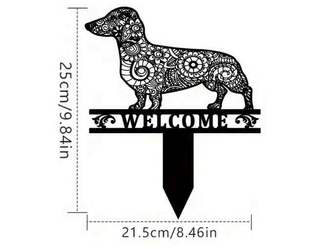 Dachshund Welcome Mandala Yard Art - Perfect for your garden / outdoor decor - Plastic