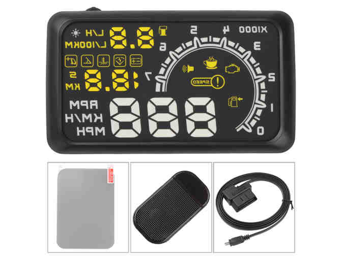 Multi Car Head Up Display System Speed & Engine Details Showing OBD II Insert Design for N