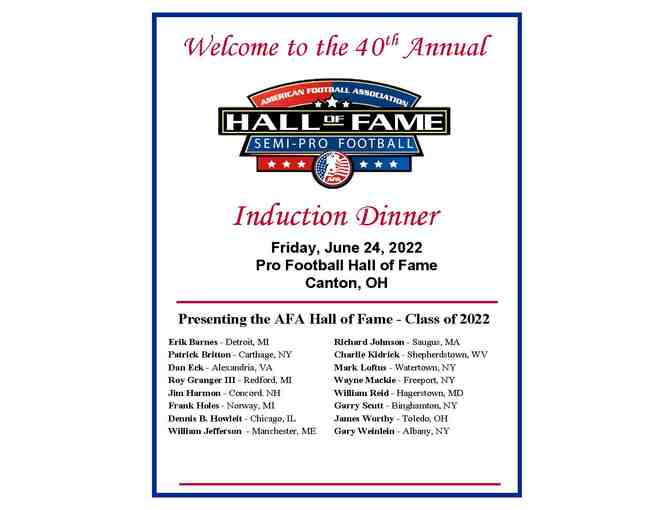 Join the American Football Association's 2023 Hall of Fame Induction Sponsorship! - Photo 1