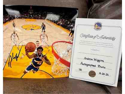 Golden State Warriors- Autographed Andrew Wiggins Photo and Certificate of Authenticity