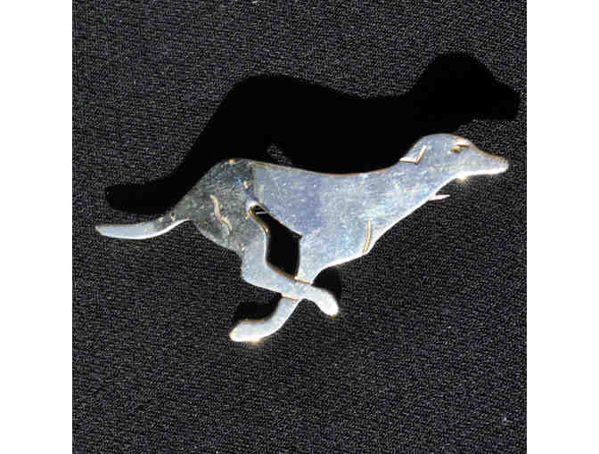 Running Greyhound Pin - Silver