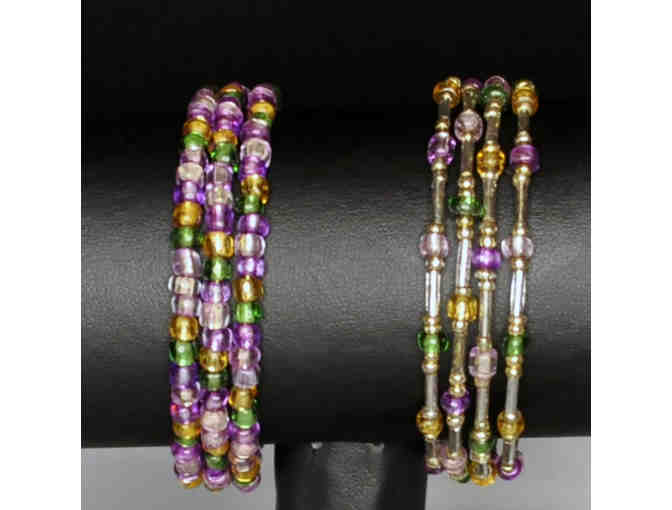 Two Bracelets - Pastel Glass Beads on Wires