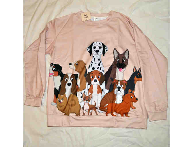 Beige & Brown Dog Crewneck Sweatshirt - XL - by PixieLady