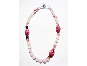 BJN 242 NECKLACE FEATURES PICASSO STONE AND SOUTH SEA SHELL PEARLS!