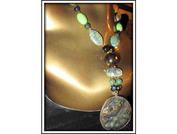 #28:  1/KIND GEMSTONE NECKLACE