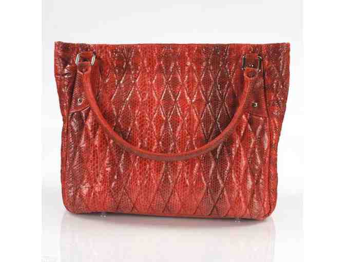 *EXOTIC/COUTURE!  Nina Raye! Red Tote Bag! Made from Genuine Sea Snake Leather!