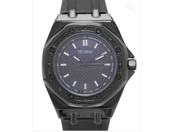 TECHNO Brand New Watch with Black Diamond Accents!