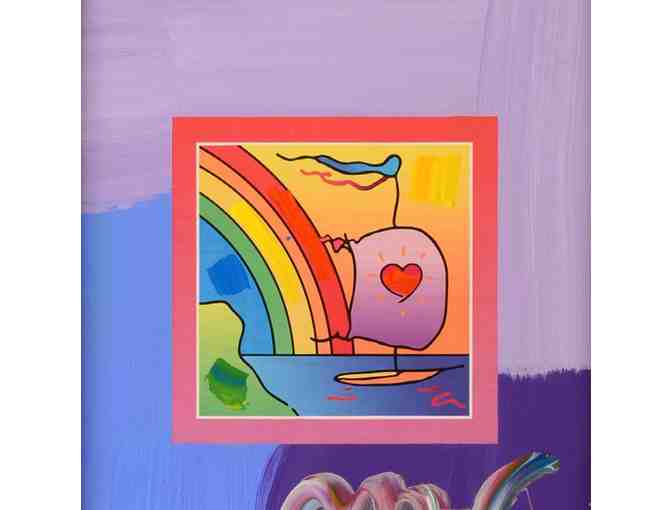 'Sailboat with Heart'  Acrylic Mixed Media ORIGINAL WORK by PETER MAX!
