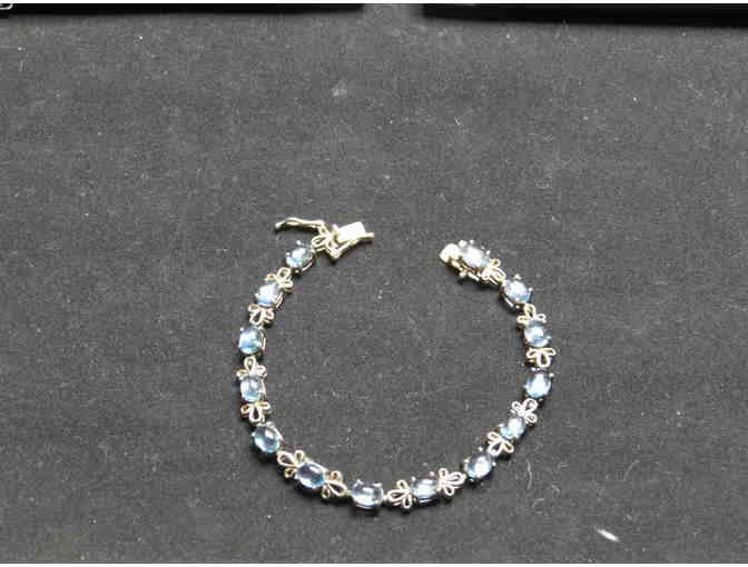 BR-19:  Blue Topaz, Sterling Silver Bracelet