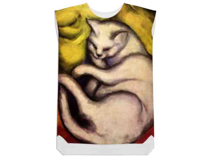 'CAT ON YELLOW CUSHION' by Franz Marc: Silky, Versatile, Shift Dress!