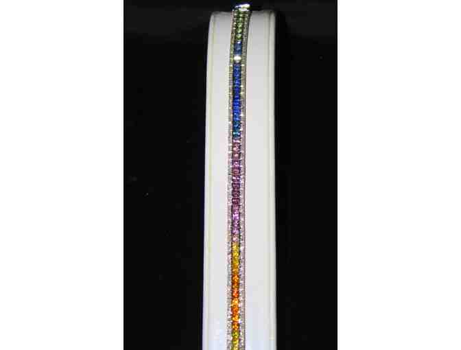 ' 1 ONLY!': RAINBOW SAPPHIRE, DIAMOND BRACELET!! 11.83 cttw PRECIOUS GEMS!!