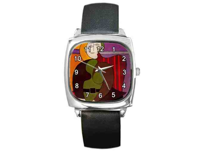 'Seated Woman In Red Armchair' by PICASSO:  FREE Leather Band ART WATCH w/BID!