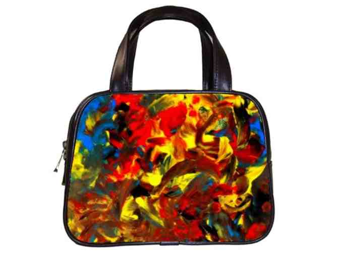 'ERUPTION OF COLOR':  CUSTOM MADE ART HANDBAG, GENUINE LEATHER!