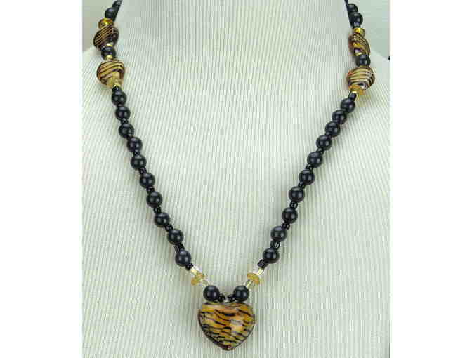 Genuine Obsidian featured in this 1/KIND GEMSTONE NECKLACE #251