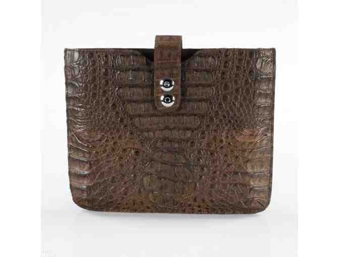 **CROCODILE LEATHER I-SLEEVE : Exotic, Couture Leather I-PAD sleeve with strap!