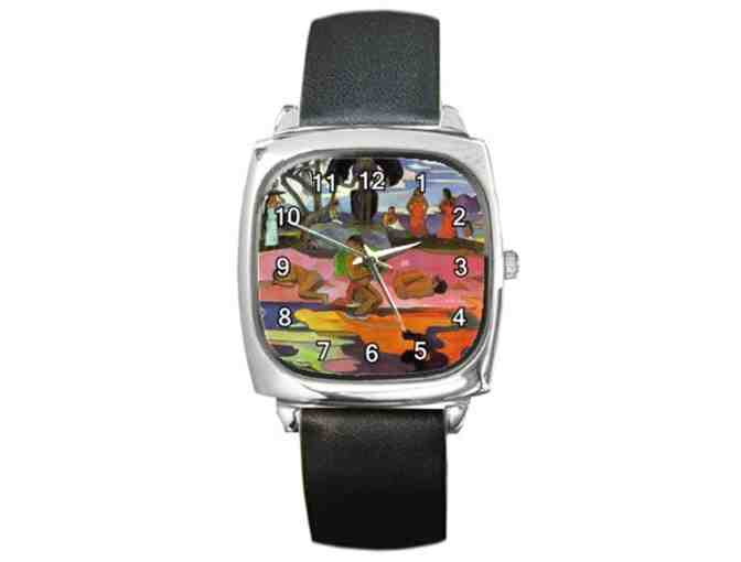 'A Day of No Gods' by GAUGUIN: Leather Band ART watch!