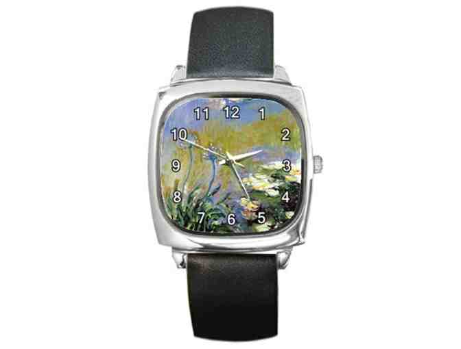 'Agapanthus' by Claude MONET: Leather Band ART watch!