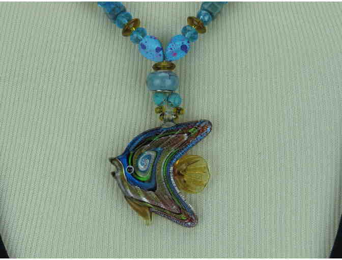 Flirty and Fun!  Star Fish w/ Genuine Onyx, Turquoise and Magnesite: 1/KIND Necklace!