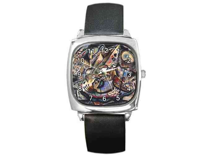 'Grey Oval' by KANDINSKY:  Leather ART watch !