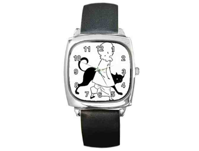 'Pierrot and Cat' by Aubrey Beardsley:   Leather Band ART WATCH !