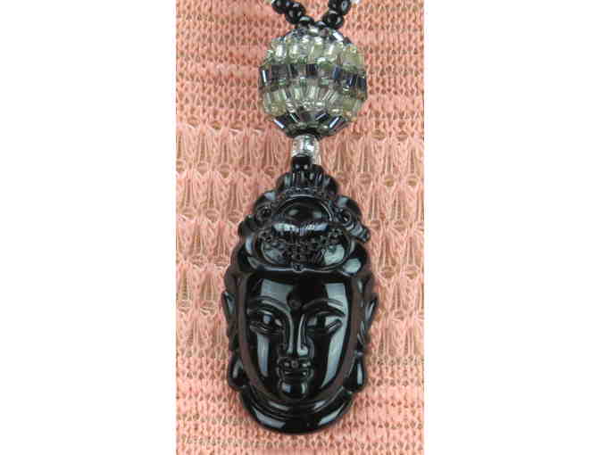 1/Kind Necklace with Gemstone Elements , Carved Onyx Buddha and MORE! #784