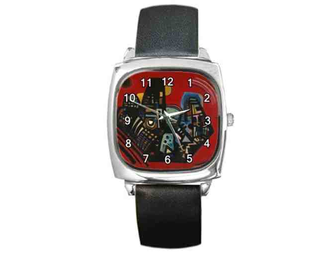 'Black-Red' by KANDINSKY: Leather Band ART watch!